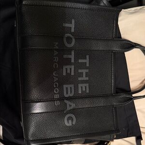 Marc Jacobs Black Leather Tote Bag